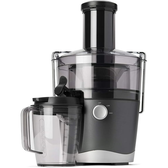 Juicer Centrifugal Juicer Machine for Fruit, Vegetables, and Food Prep, 27 Ounces/1.5 Liters, 800 Watts, Gray NBJ50100