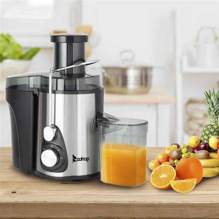 Mecity Small Masticating Juicer Electirc Slow Juicer with Reverse Function  For Home, Easy to Clean Juicer Extractor with Travel Bottle, Self-Feeding  Juice Maker for Vegetable and Fruit 