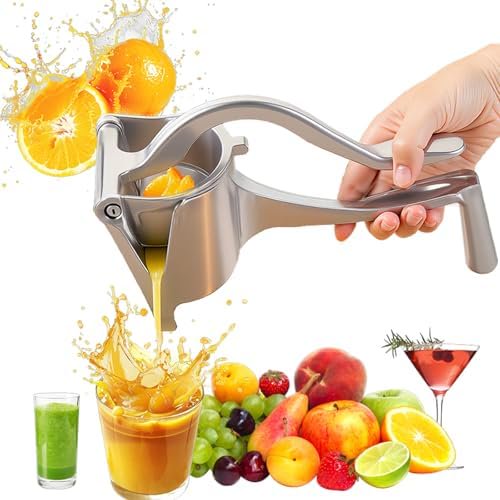 Juicer, Fresh Fruit Juice Extractor Aluminum Alloy, Juice Squeezer Handheld, manual juicer, Easy to Clean with 0.6L Capacity, Heavy Duty Single Press Lemon Squeezer for Lemon, Orange, Grape