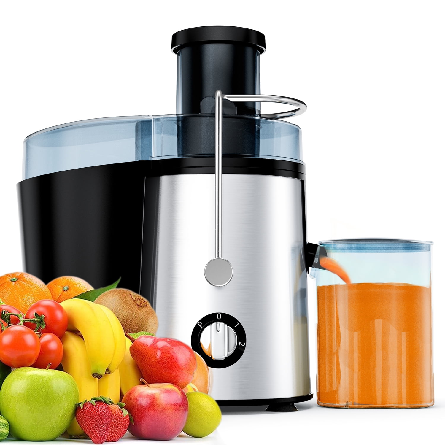 600W 3 Speeds Juicer Machines Vegetable and Fruit, Regenerate Centrifugal  Juice Extractor with Wide Mouth 3” Feed Chute, Easy to Clean, BPA-Free