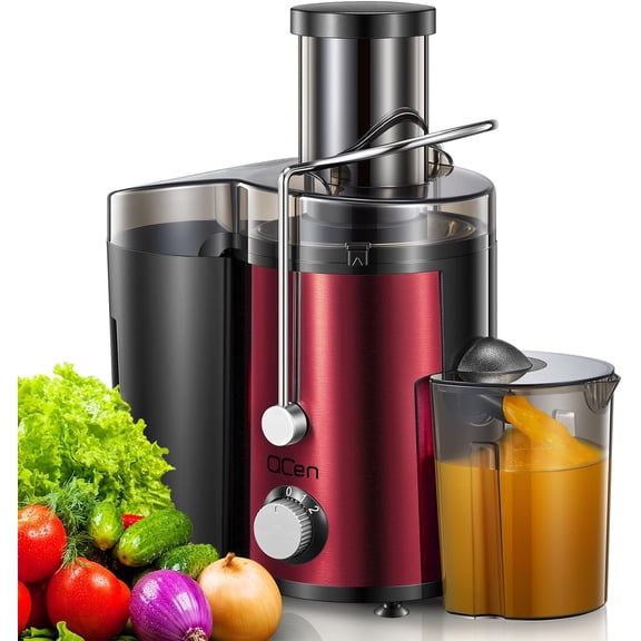 Juicer Machine, 500W Centrifugal Juicer Extractor with Wide Mouth 3” Feed Chute for Fruit Vegetable, Easy to Clean, Stainless Steel, BPA-free (Black)