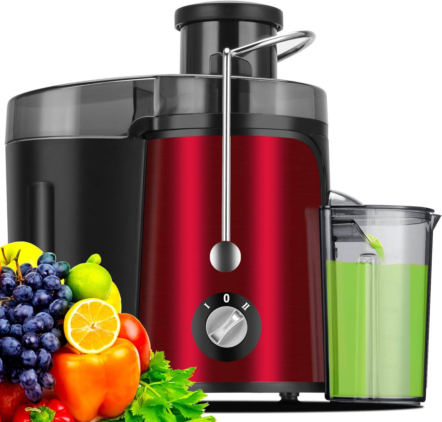 Juicer Machine, 600W Juicer with 3.5” Wide Chute for Whole Fruits and