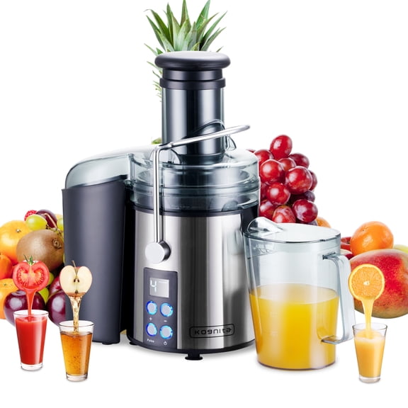 Juicer Machine,Fruit Juicer Machine with Larger 3" Big Mouth Feed Chute,Juicer Machines Vegetable and Fruit,Stainless Steel,BPA-free (Silver+Black)