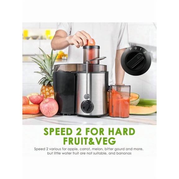 Juicer Machines,3 Speed Control,Juicer Whole Fruit And Vegetables, Centrifugal Juicer Extractor Max Power 400W,Cleaning Brush And Juicing Recipe Included