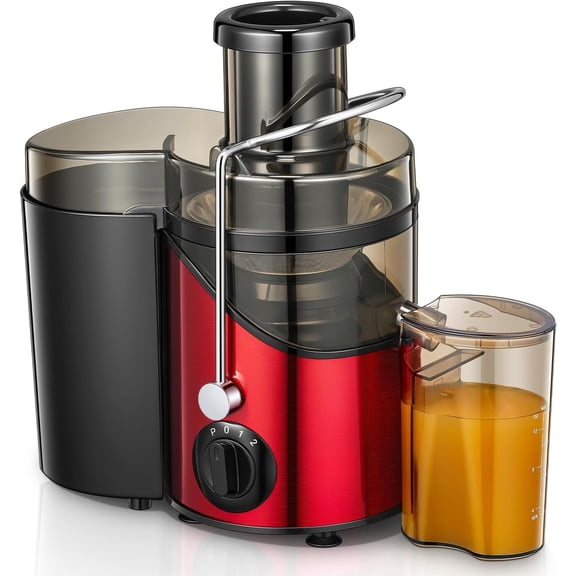 Juicer Machines, 3" Wide Mouth Juicer Extractor Max Power 800W, for Vegetable and Fruit with 3-Speed Setting, 400W , Easy to Clean, Bright Red