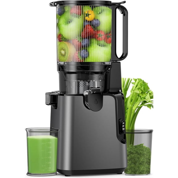 Juicer Machines with 5.8" Large Feed Chute, Cold Press Juicer for Whole Vegetables and Fruits 400W, Slow Masticating juicer Easy to Clean Juice Extractor Machine High Juice Yield