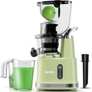 Juicer Machines, Aeitto® Slow Masticating Juicer Pro, Wide-mouthed 3.2-in Chute Cold Press Juicer, Reverse Function, High Juice Yield Extractor, Fruits and Vegetables | BPA Free | Quiet, Light Green