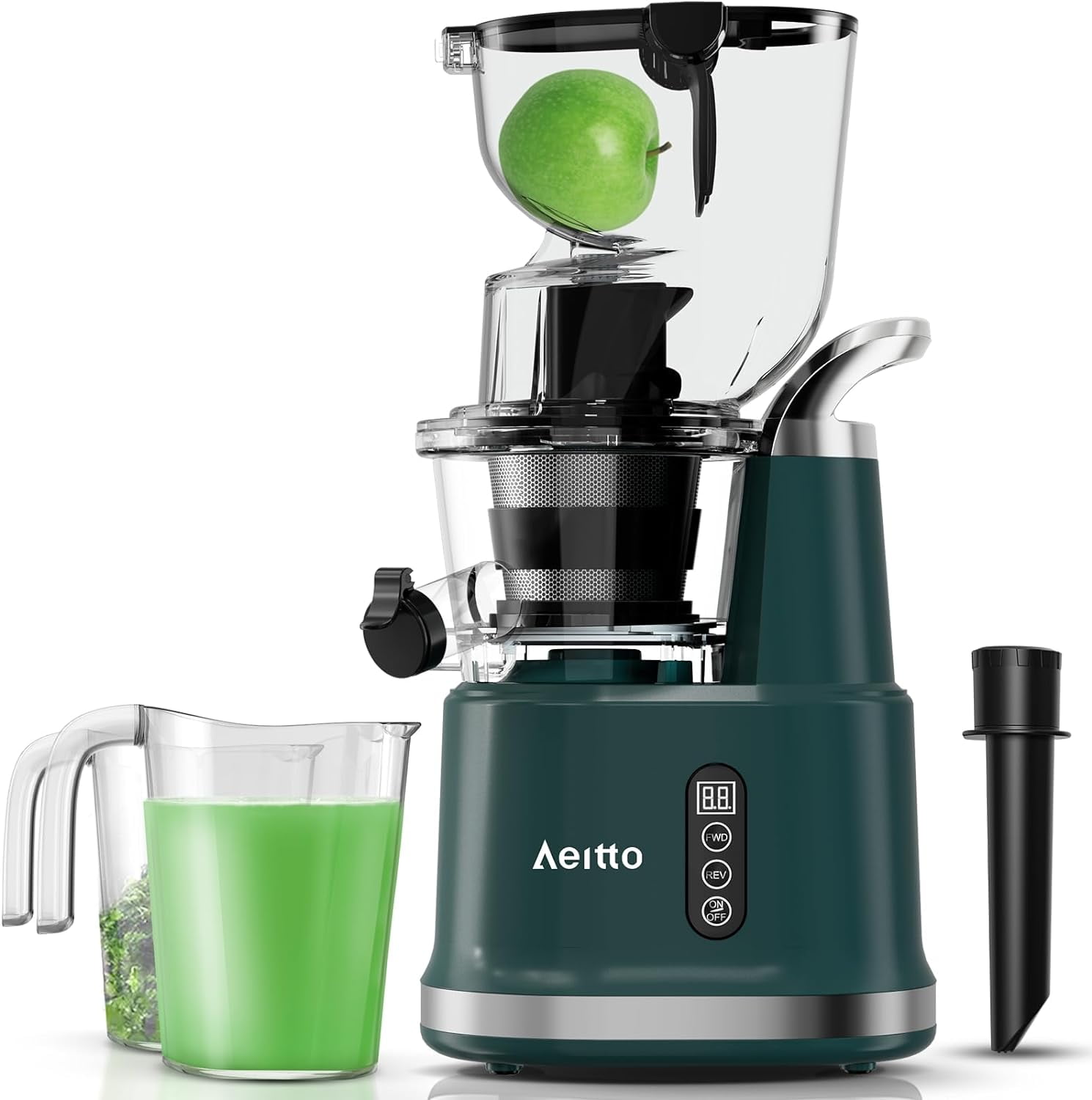 Juicer Machine, Katulan Slow Masticating Juicer, Reverse Function, High  Juice Yield Cold Press Juicer Machine for Fruits and Vegetables, Green
