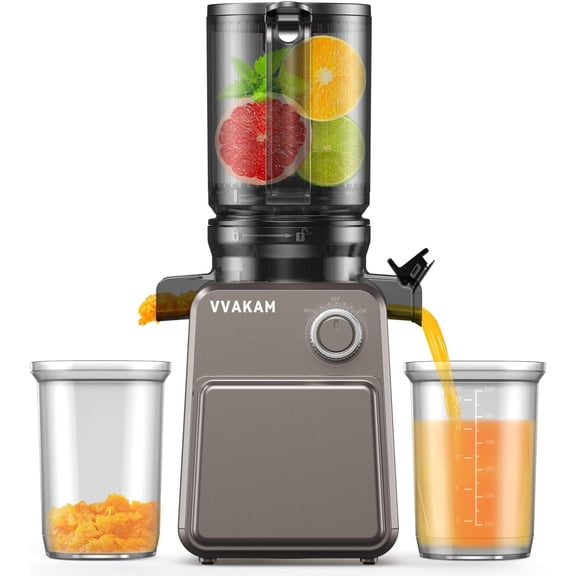 Juicer Machines, Cold Press Juicer with 4.4'' Large Feed Chute Fit Whole Vegetables & Fruits, Masticating Juicer Machines, Easy to Clean, High Juice Yield - 250W