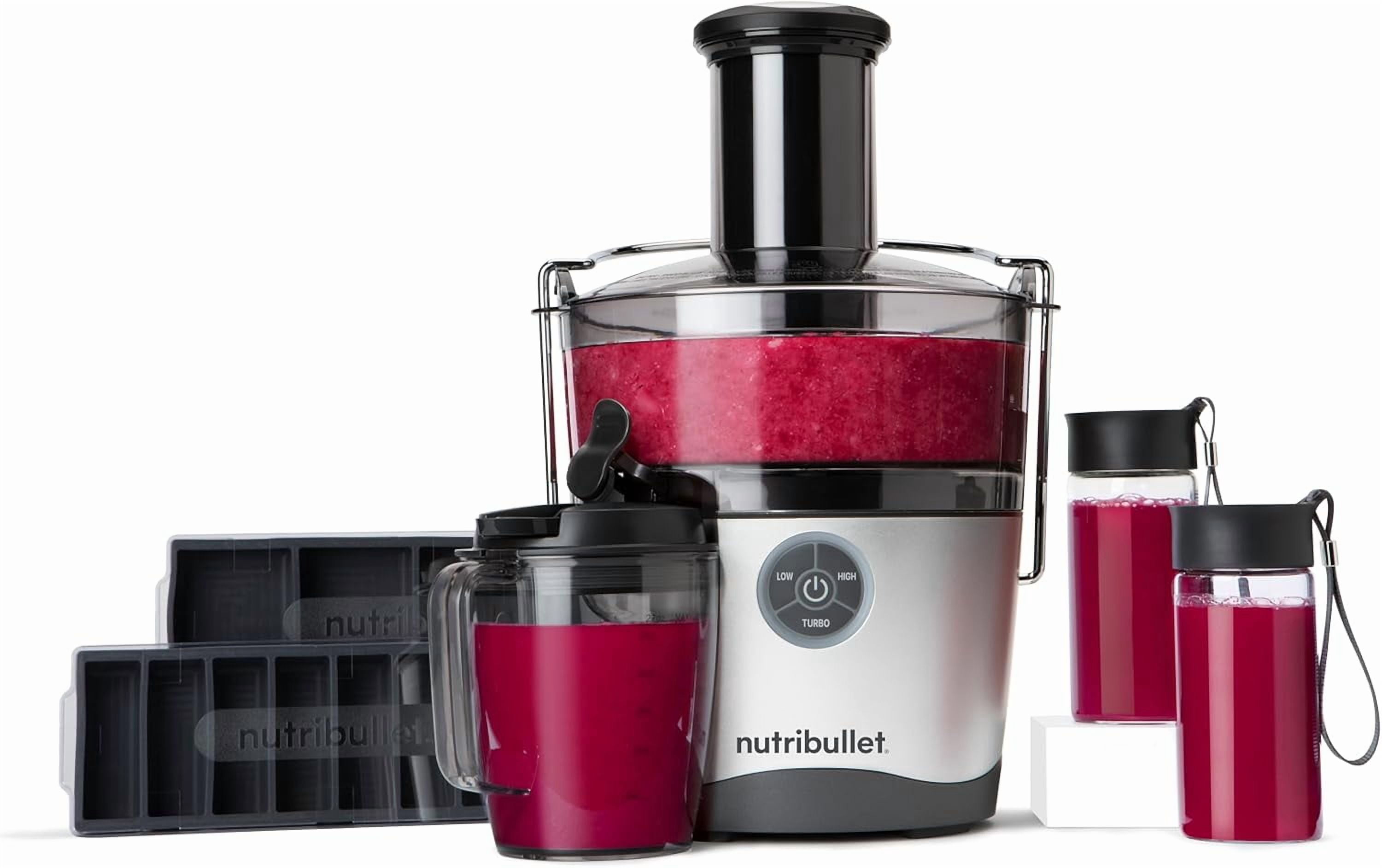 Open Box Juicer Pro Centrifugal Juicer Machine for Fruit, Vegetables, and Food Prep, 27 Ounces/1.5 Liters, 1000 Watts, Silver, NBJ50200