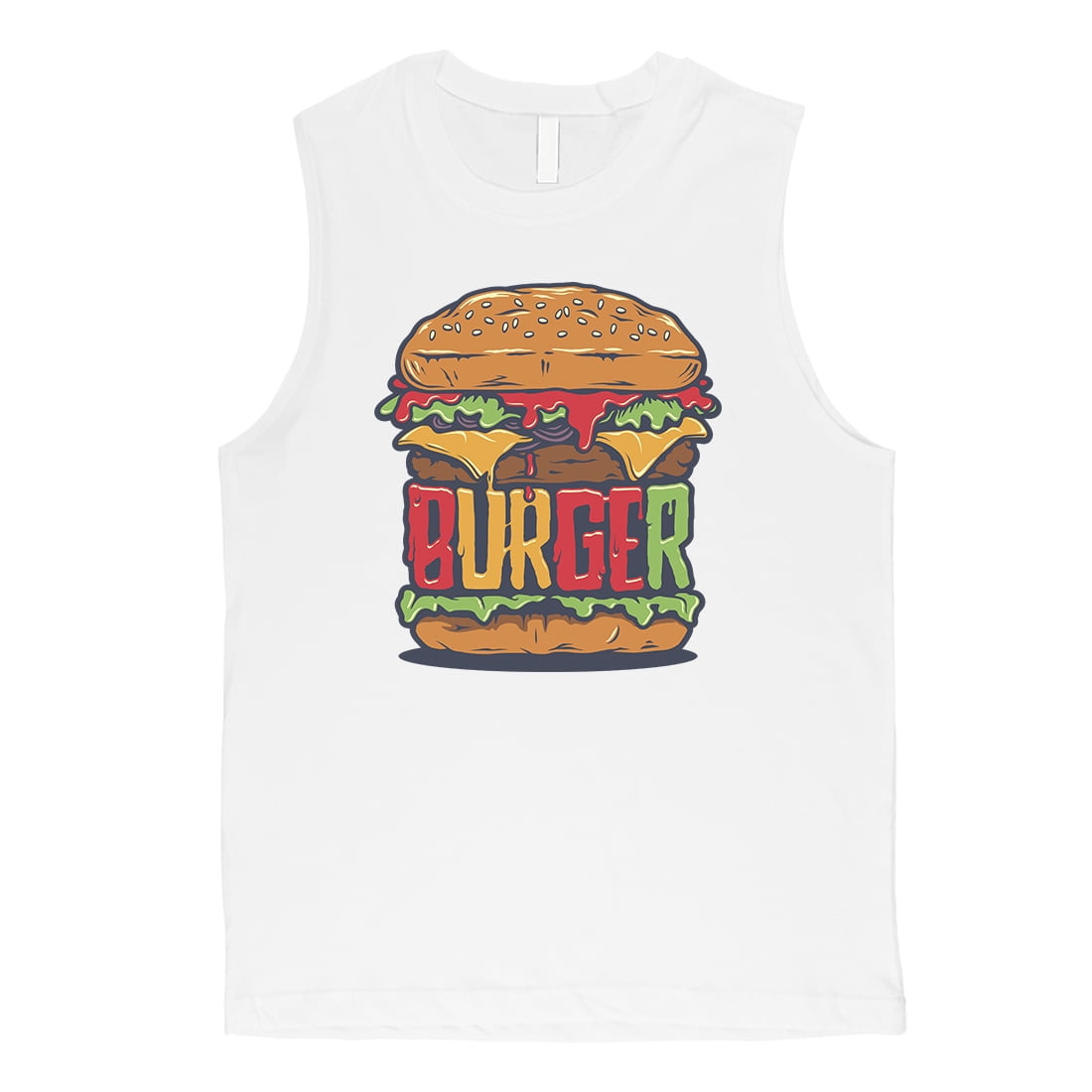 Juicy Burger Mens White Muscle Shirt
