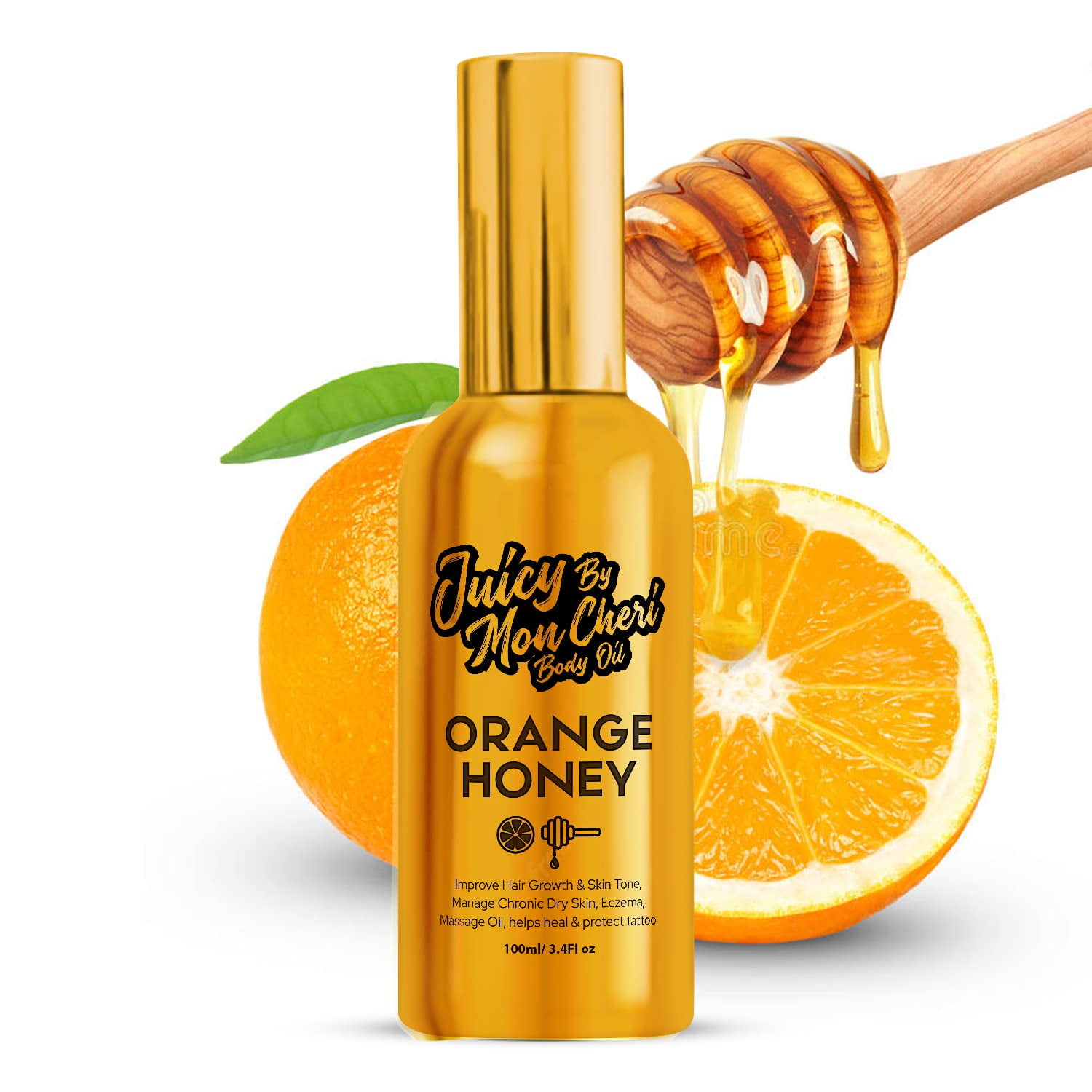 Juicy By Mon Cheri Orange Honey Body Oil Spray with Olive, Black Seed & Vitamin E (3.4 oz)