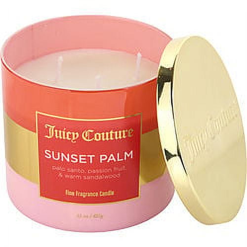 Sunset Palm Pink Soy Scented Candle with Gold Lid
