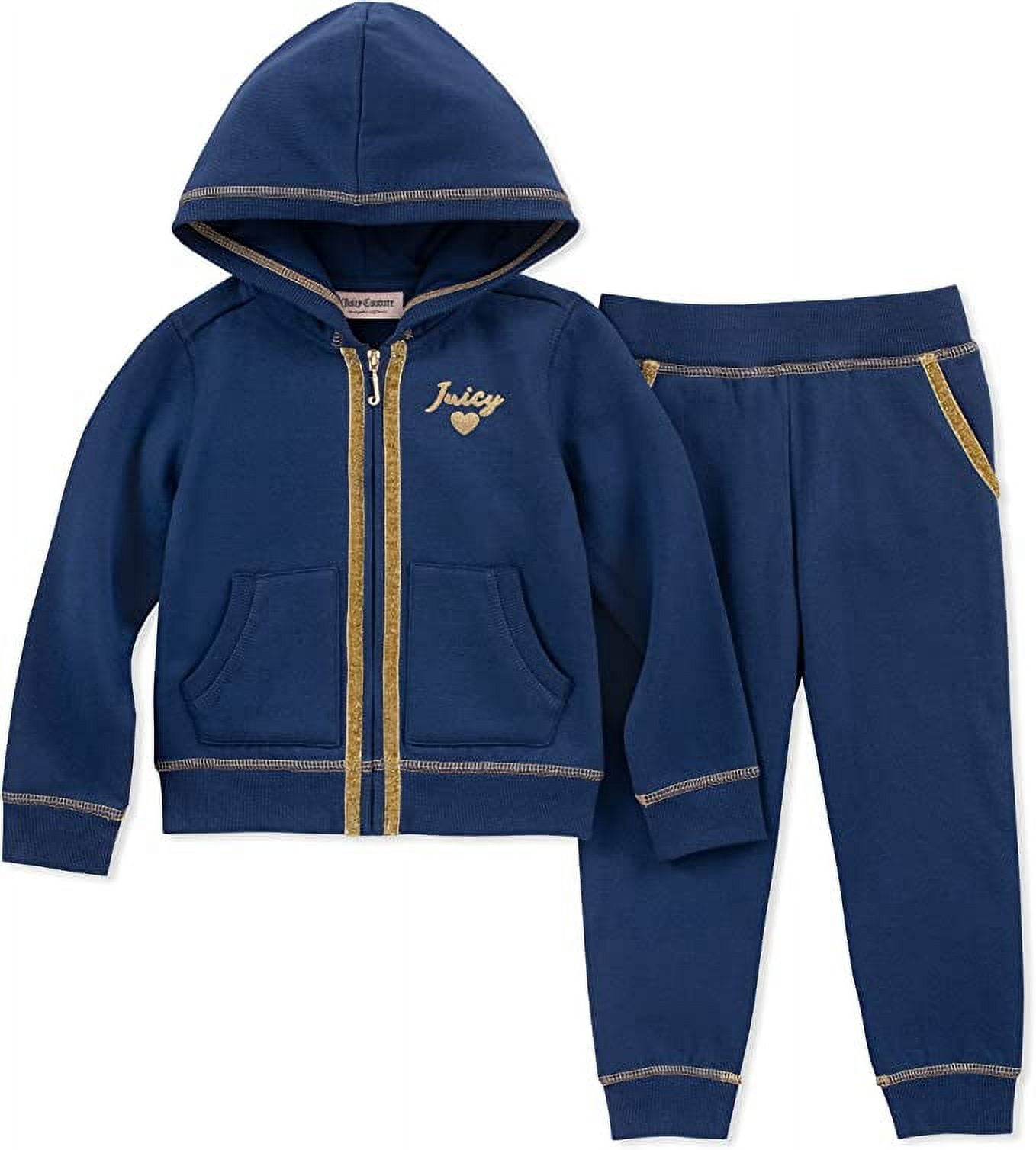 Juicy Couture Baby Girls 2 Pieces Jog Set Navy 18M Walmart