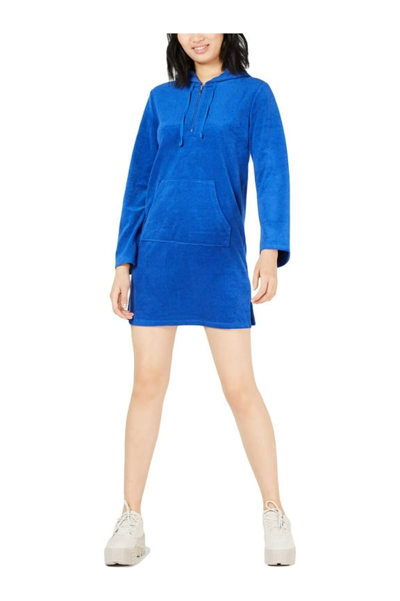 Black Label Womens Juniors Angel Microterry Casual Dress Blue XS