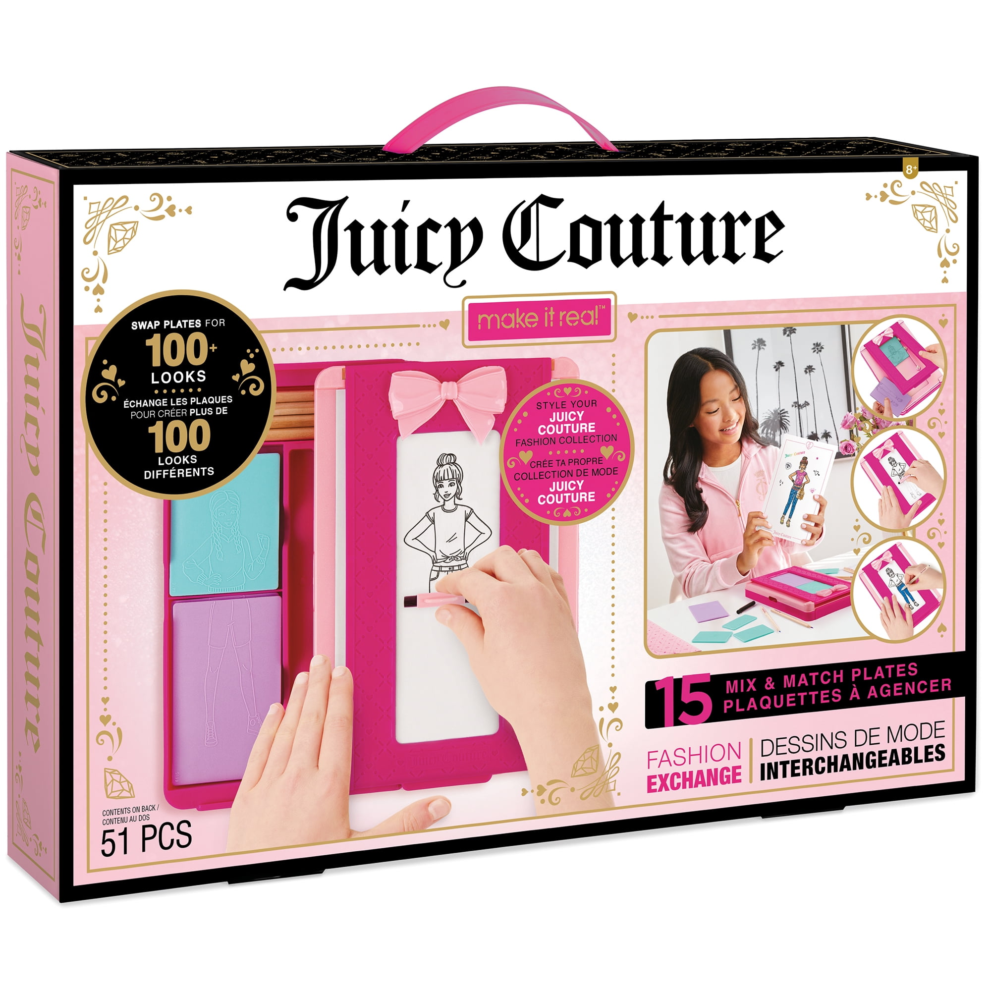 Juicy Couture: Fashion Exchange - 51 Piece Scratch Plate Outfit Designer Kit, Mix & Match Plates For 100 Different Looks, Fashion Design, Tweens & Girls Age 8+