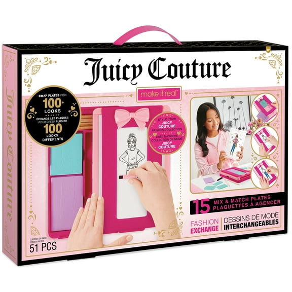 Juicy Couture: Fashion Exchange - 51 Piece Scratch Plate Outfit Designer Kit, Mix & Match Plates For 100 Different Looks, Fashion Design, Tweens & Girls Age 8+