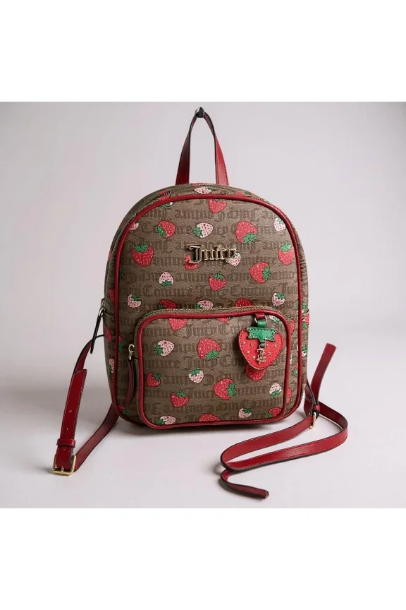 Freshly Picked Backpack Small Chestnut Chino Red Strawberry- NWT