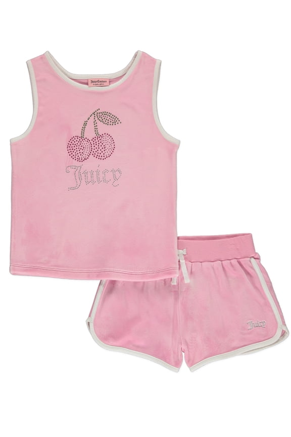 Girls' 2-Piece Shorts Set Outfit Color: pink Size: 5