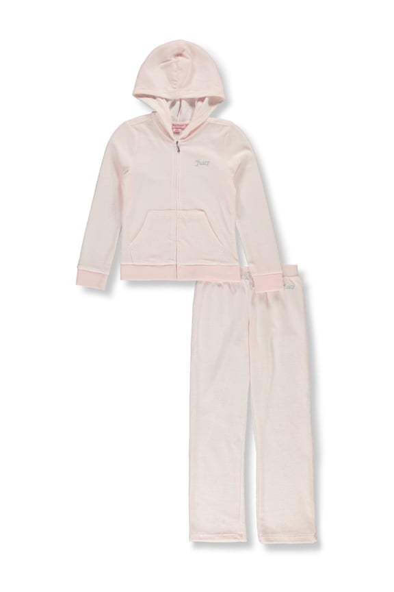 Girls' 2-Piece Velour Joggers Set Outfit Color: multi Size: 3t