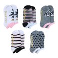 thumbnail image 1 of Juicy Couture Girls 5-Pack No Show Socks - White, Grays, Pink & Black with Metallic Gold, 1 of 3