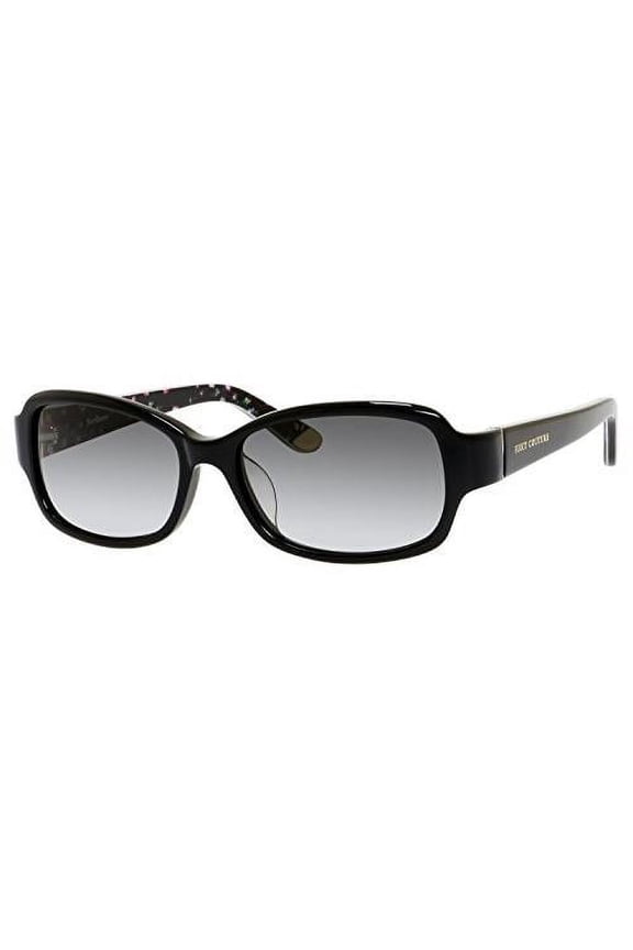 JU 555/F Plastic Womens Rectangle Sunglasses Black Floral 55mm Adult