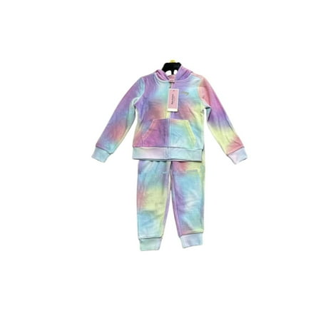 Juicy Couture Kid's Velour Track Suit 3T Multi Tie Dye Design 2 Front Pockets