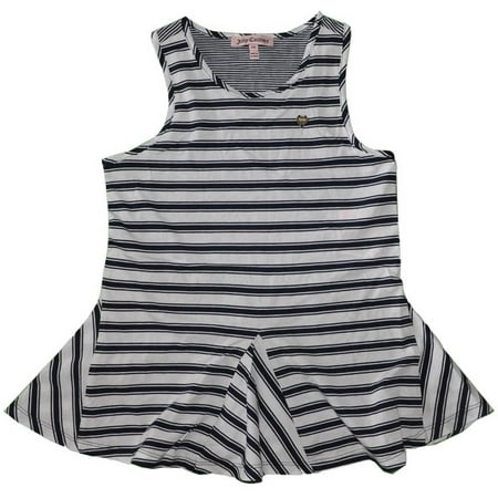 Juicy Couture Kids Girl's Striped Tank Top 6 Navy / White