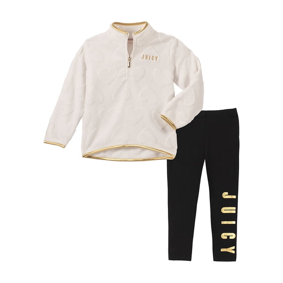 Juicy Couture Little Girl's 2 Pc Fleece Sweatshirt & Leggings Set White Size 6