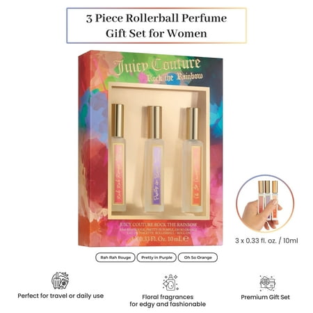 Juicy Couture Rock the Rainbow Perfume Gift Set for Women, 3 Pieces