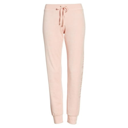 Juicy Couture SUGARED ICING PINK Zuma Crystal Velour Pants, US Large