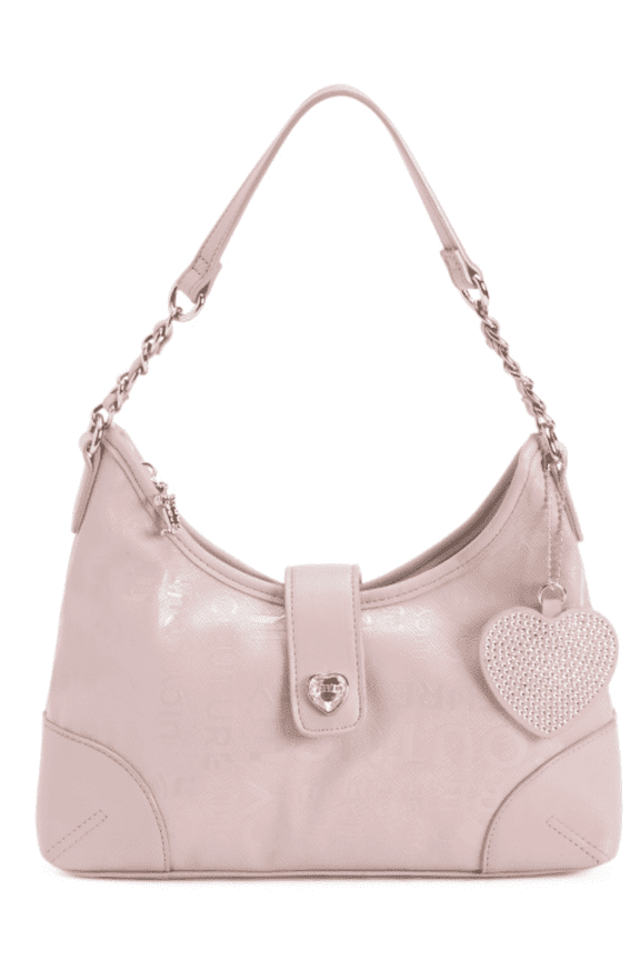 Starry Night Hobo Shoulder Bag with Heart Charm Blush
