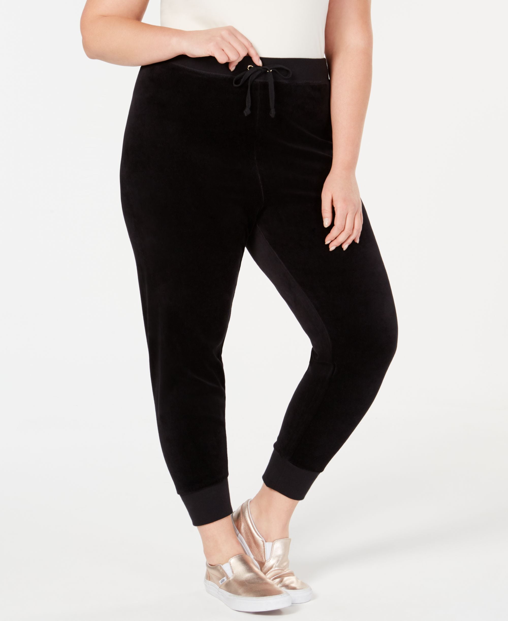 Juicy Couture Trendy Plus Size Zuma Velour Jogger Pants Sugar Beet