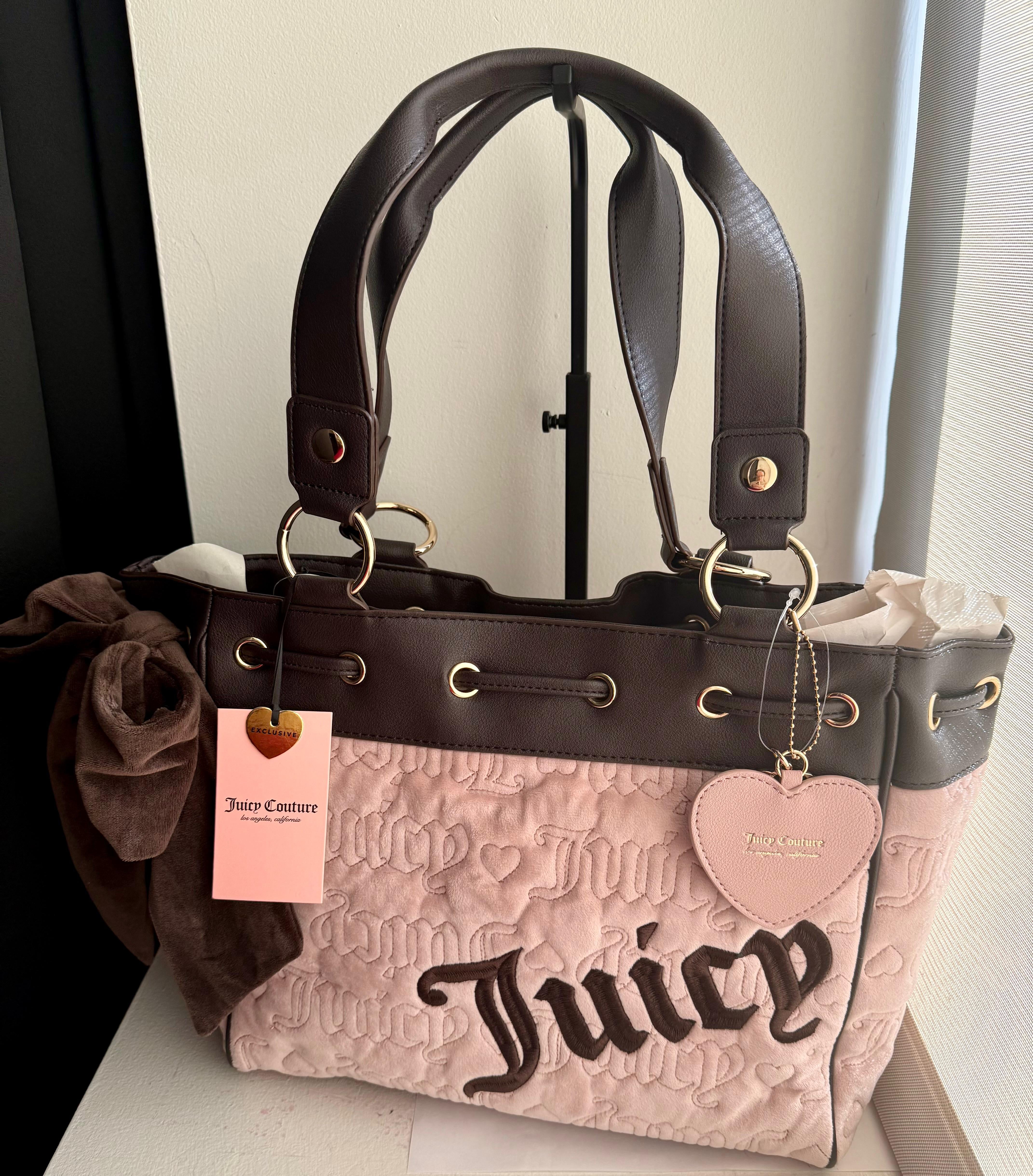New Pink Juicy Couture Purse Vintage Dreams Backpack Bag MSRP $99 Prettiest and Rarest, Juicy Couture Vintage Magenta Pink  main image 3