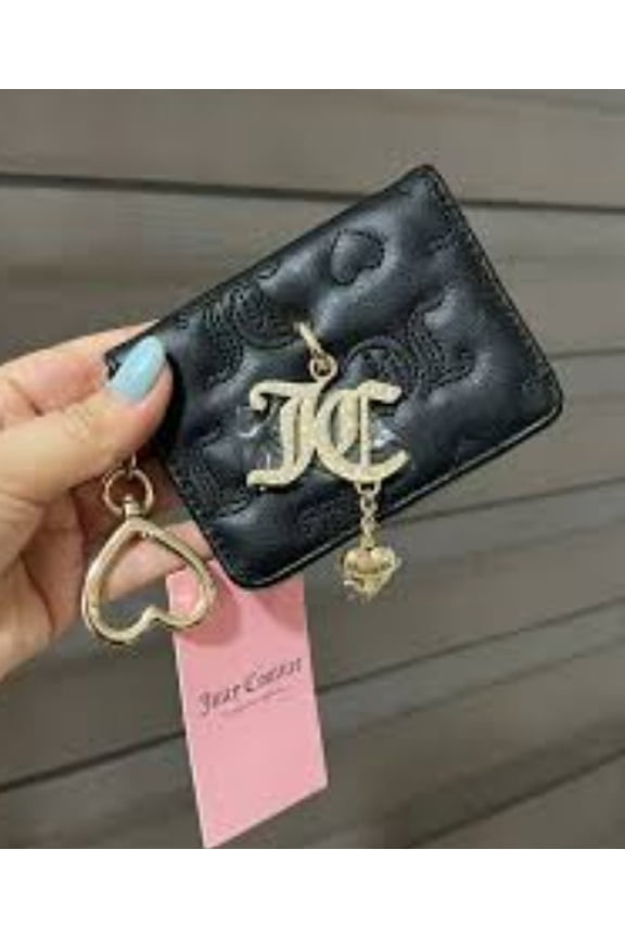 Wallet Everything Nice Black Card ID Case Heart Bag Key Fob