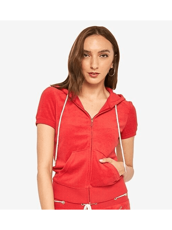Women Microterry Robertson Short Sleeve Jacket Rugby Rope M B4HP