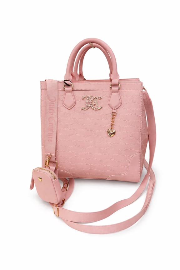 Womens All About That Bling Tote Bag with Crossbody Strap (Pink Diamond)