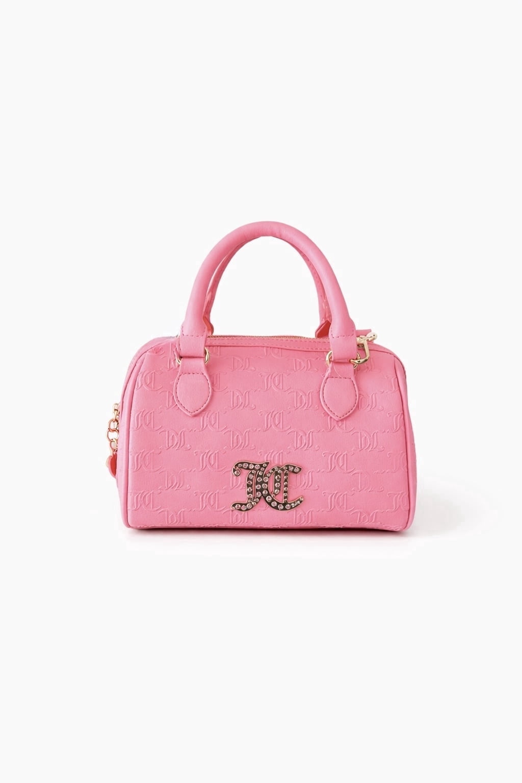 Juicy Couture Women's Faux Leather Saddle Satchel with Detachable Crossbody Strap, Pink