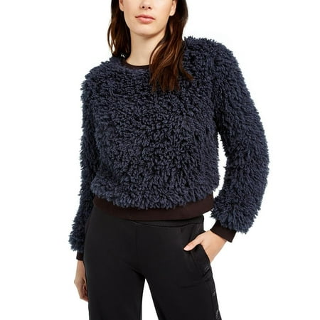 Juicy Couture Women's Faux Fur Pullover Blue Size Small