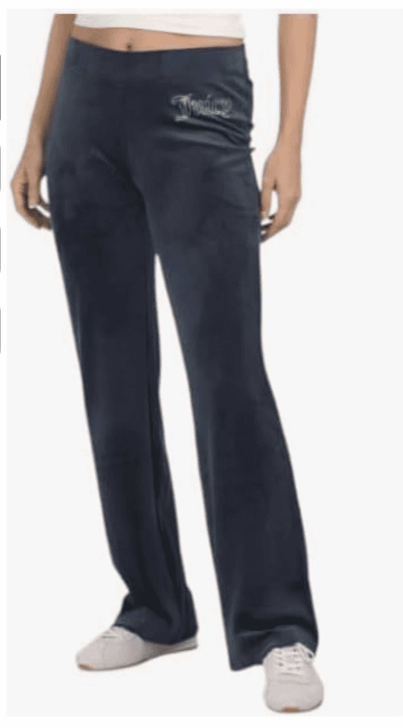 JUICY COUTURE Women's Hallow Bling Velour Track Pants, Regal Blue