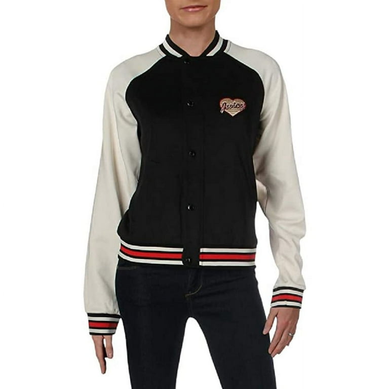 Juicy Couture Women's Letterman Bomber Jacket Black Size Small
