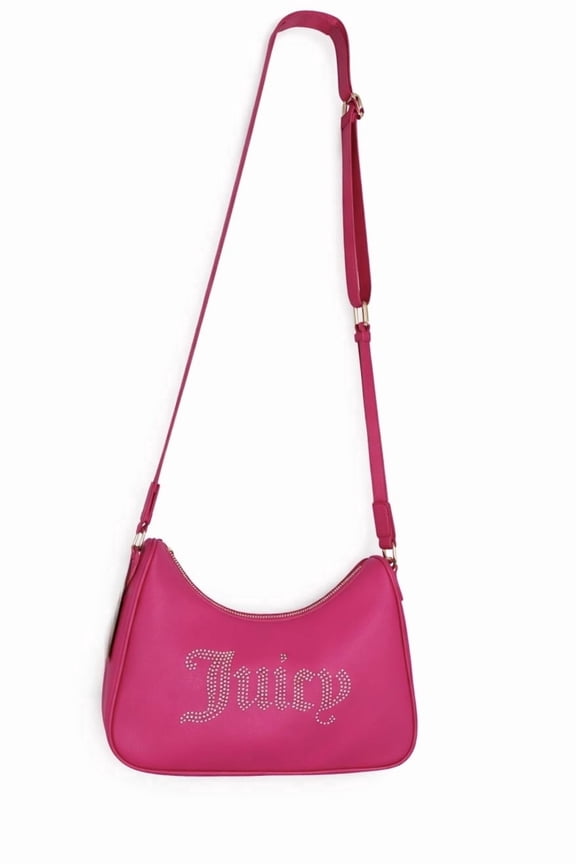 Women's Faux Leather East West Crossbody Shoulder Bag, Pink