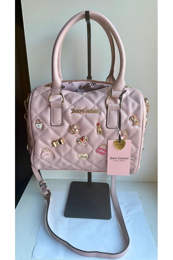 Women's Quilted Satchel Handbag, Pink