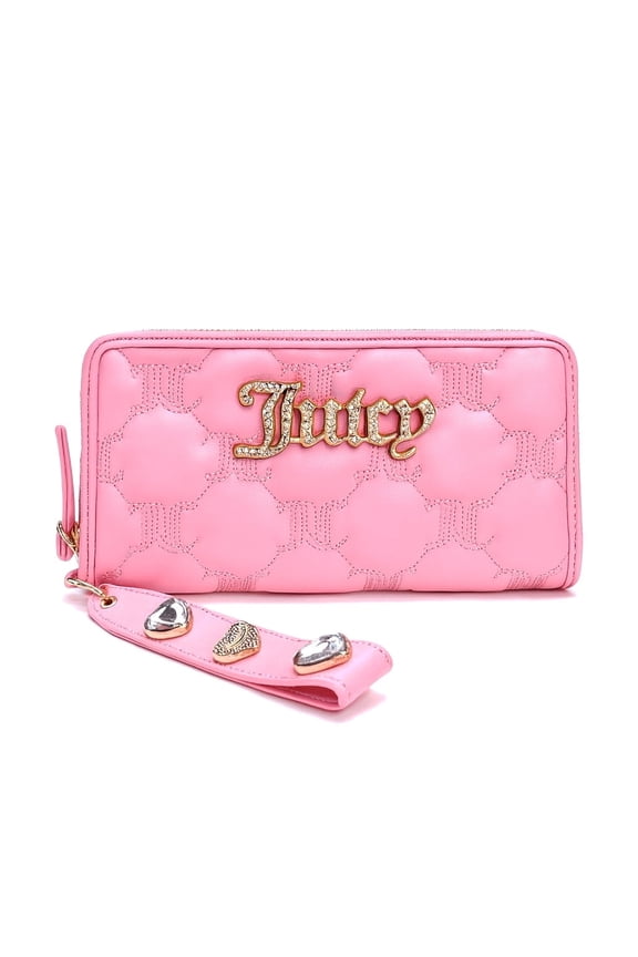 Women's Starstruck Large Wristlet Zip Around Wallet (Light Pink)