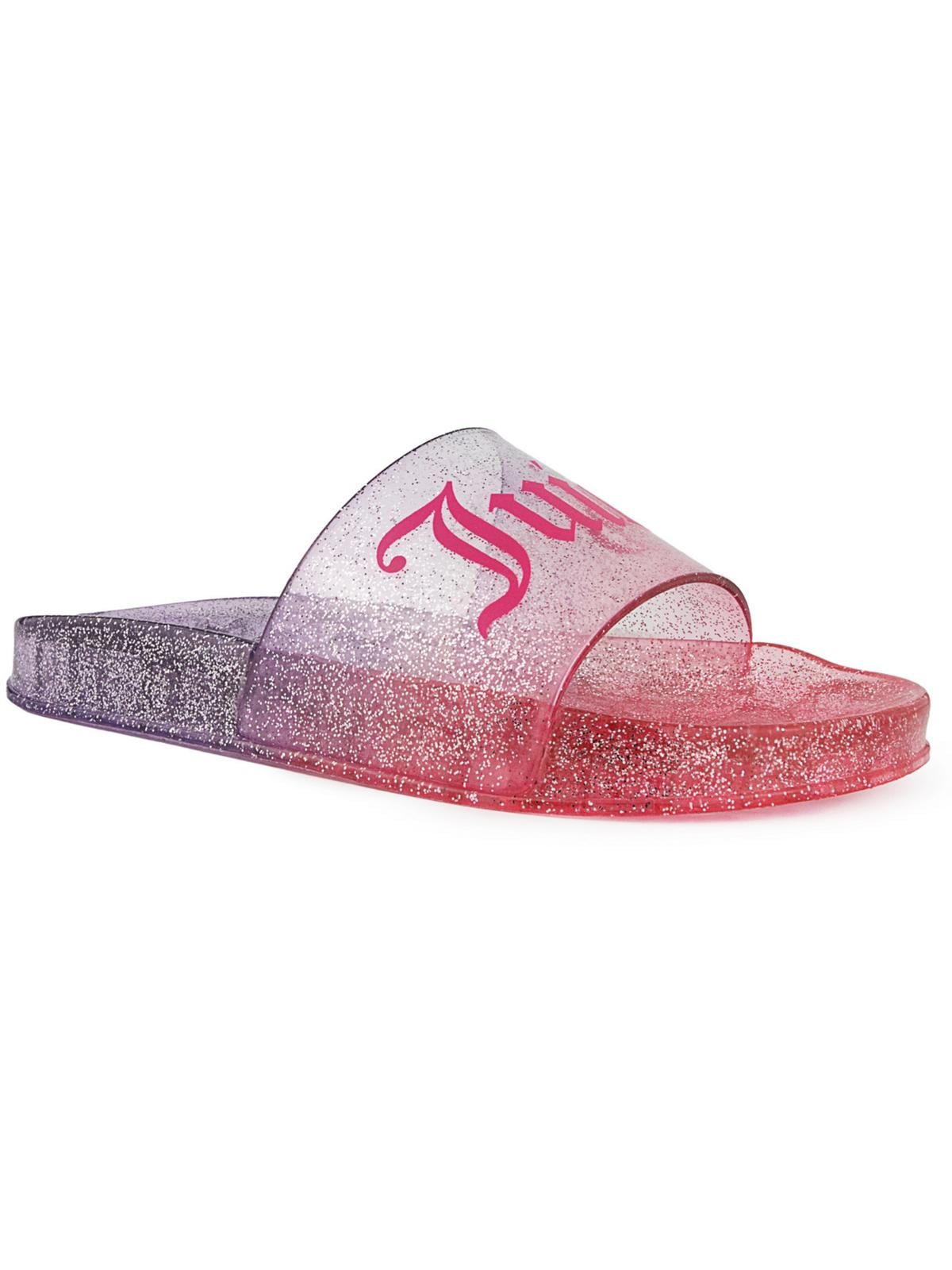 JUICY COUTURE Womens Pink Ombre Glitter Logo Bex Round Toe