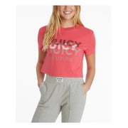 Juicy Couture Womens Graphic Crop Graphic T-Shirt Pink L