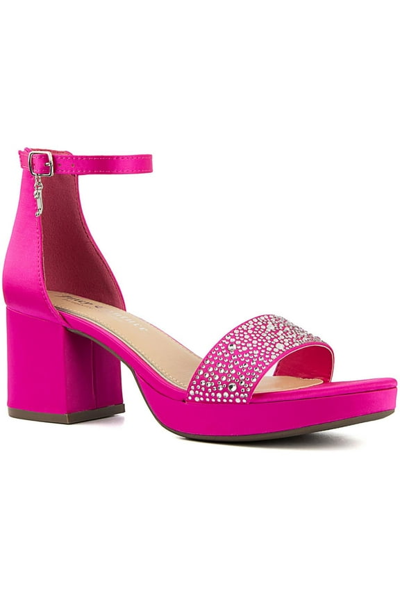 Womens Nelly Ankle Strap Open Toe Block Heel