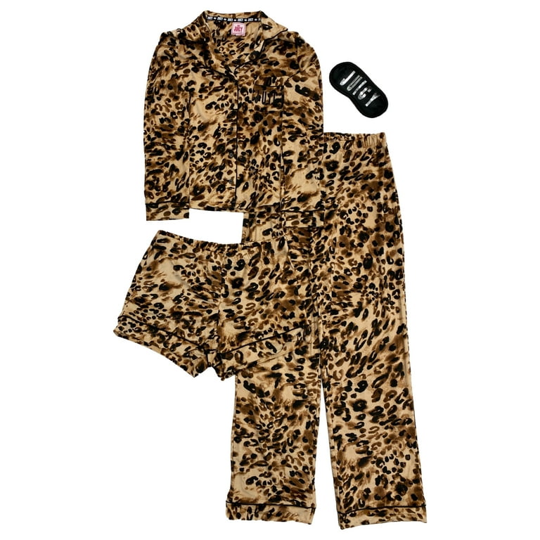 Ladies Pajamas Leopard Pajamas Shorts Juicy Couture Womens Plush