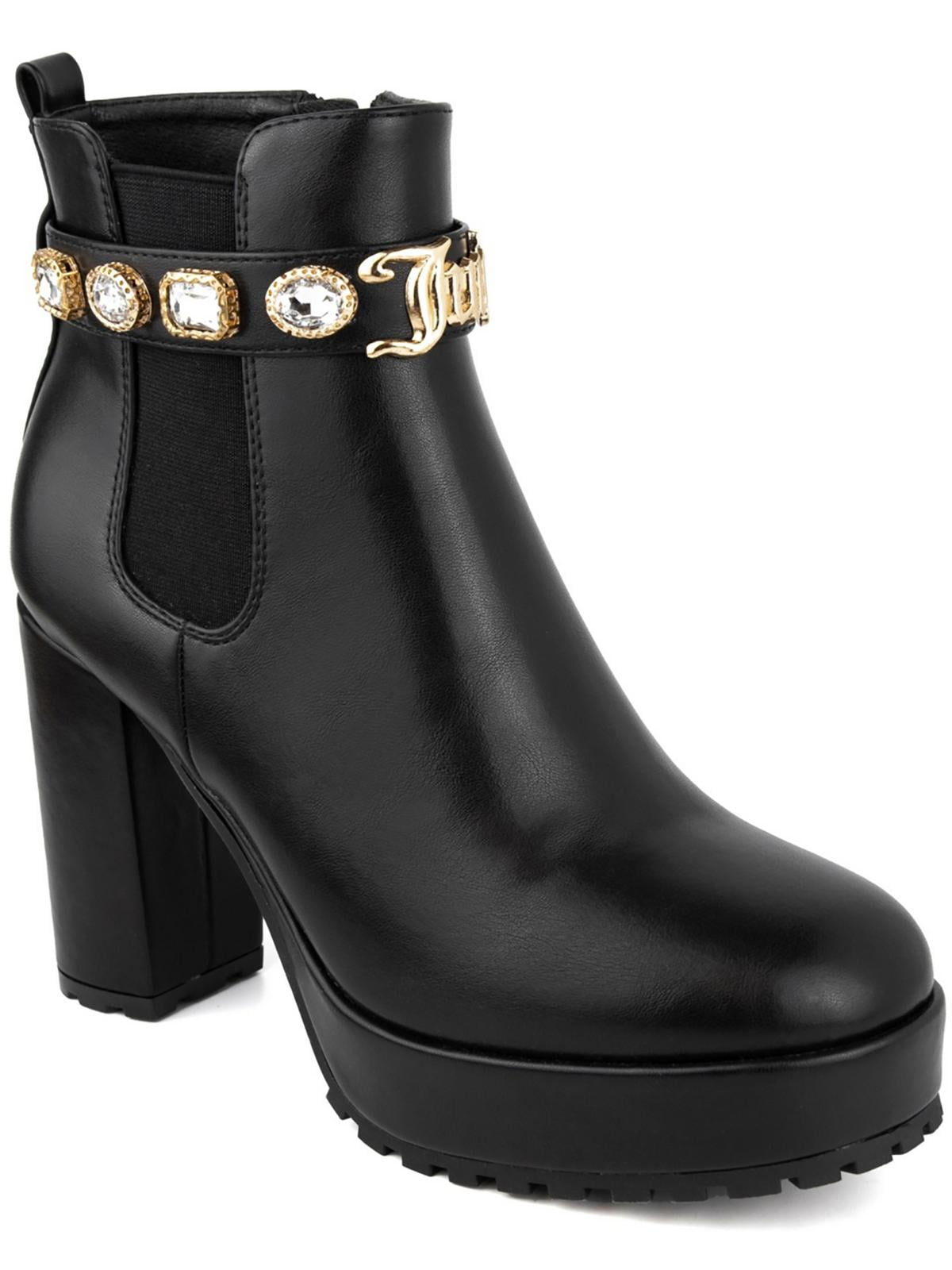 Juicy Couture Womens Python Faux Leather Embellished Chelsea Boots Walmart