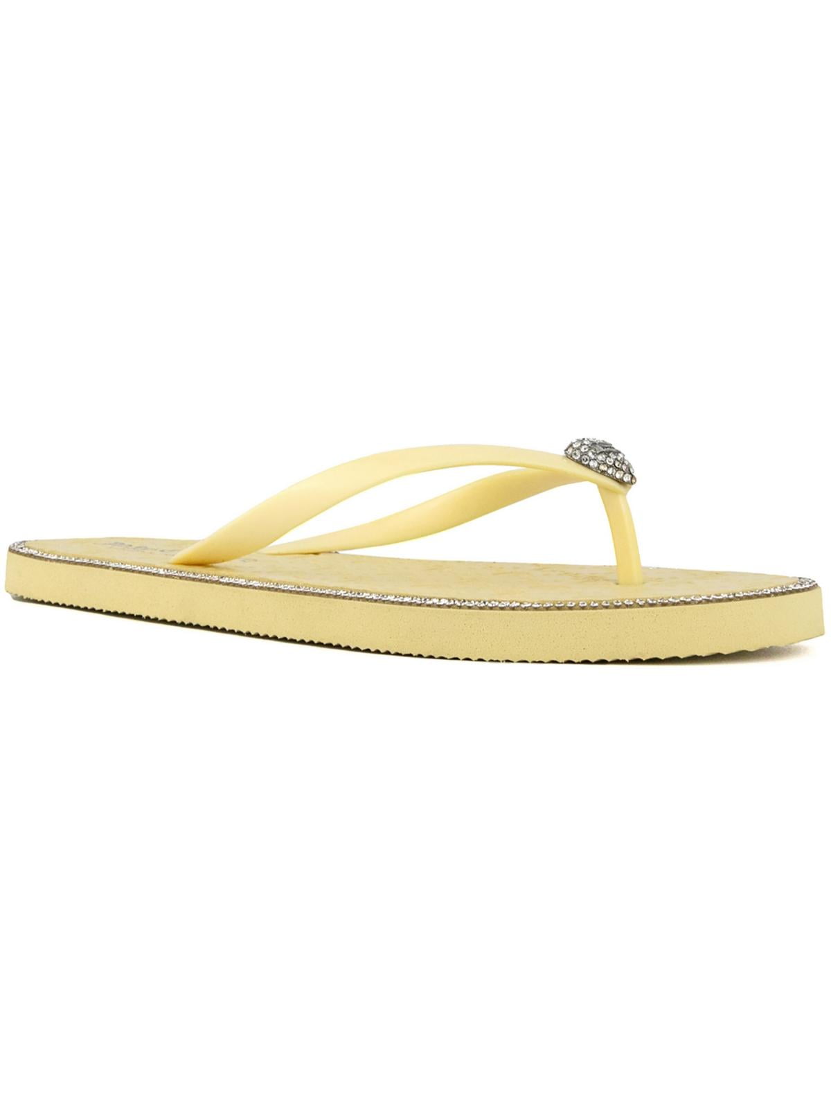 Juicy Couture Womens Skylah Rhinestone Slip On Flip Flops Walmart